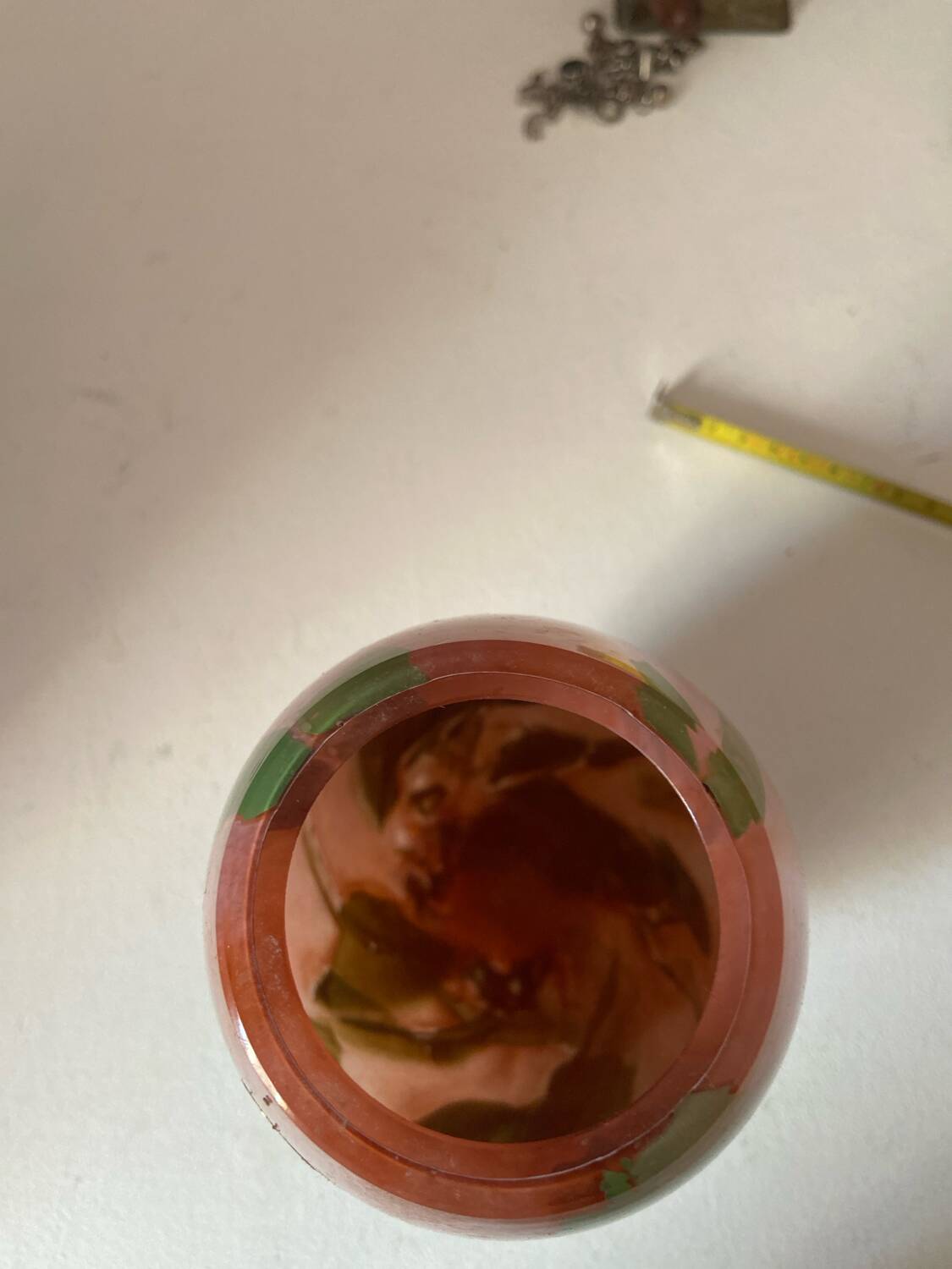 Coloured crystal vase La Rochère – France – pink and green