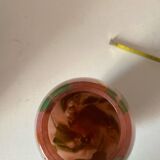 Coloured crystal vase La Rochère – France – pink and green