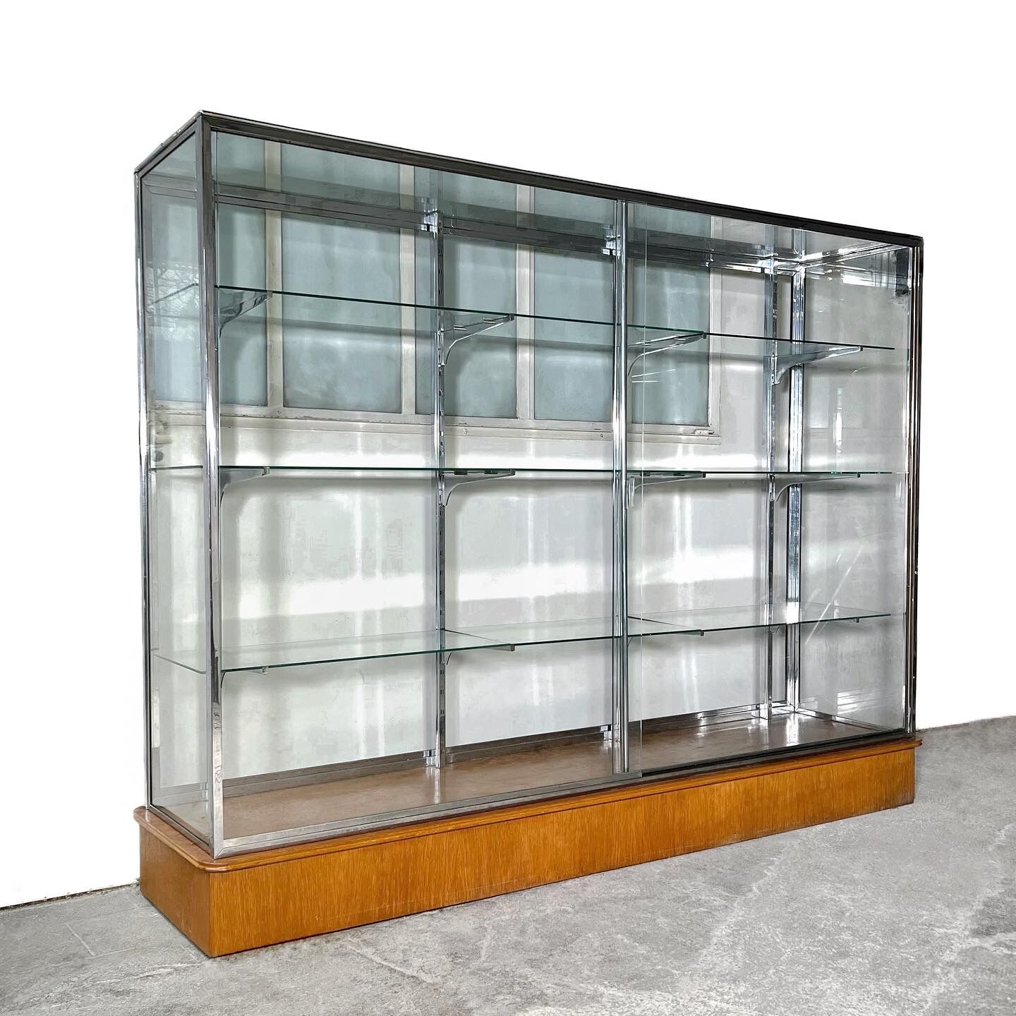 Glass & chrome showcase, 1980