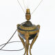 Lampe en bronze doré et métal laqué noir