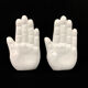 Pair of vintage handstrings in white ceramic to lester, year 80