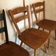Set of 4 mismatched vintage chairs compass legs