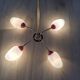 Suspension lustre en laiton  , style Stilnovo , années 50 , plafonnier