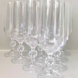 10 crystal champagne flutes