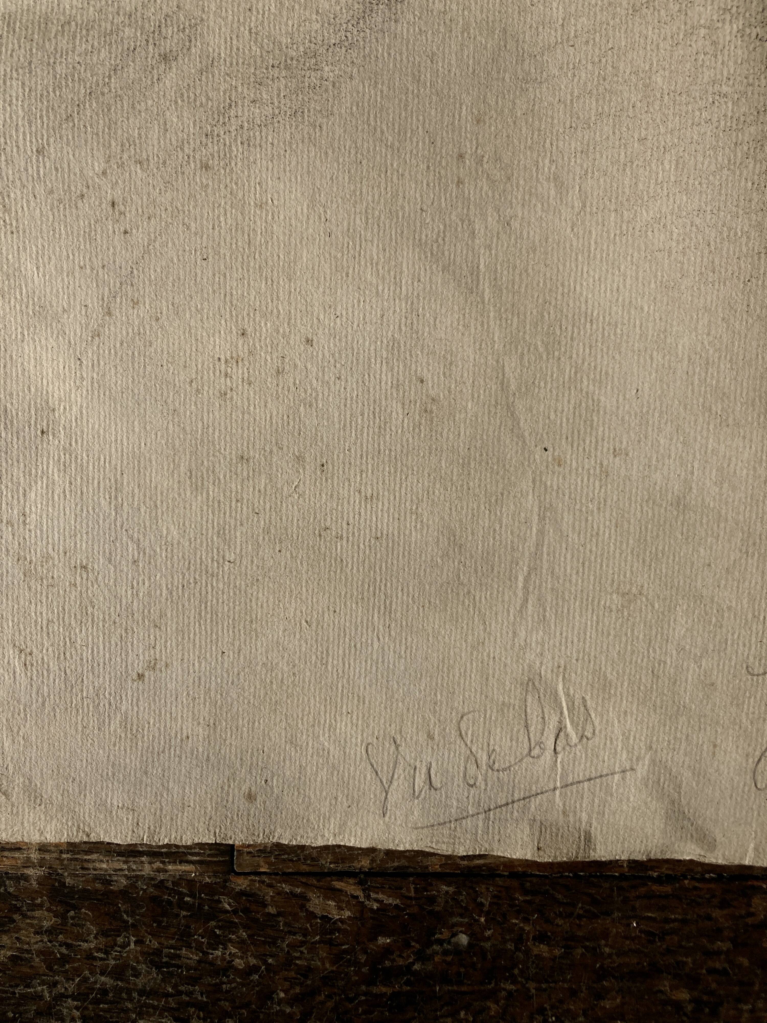 Neo-classical Greek head of the workshop of the god Ares in charcoal.