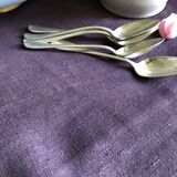 Old harvest tablecloth in hemp dyed with eggplant