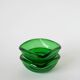 Pair of green colored glass storage compartments, in the Murano style, 1970