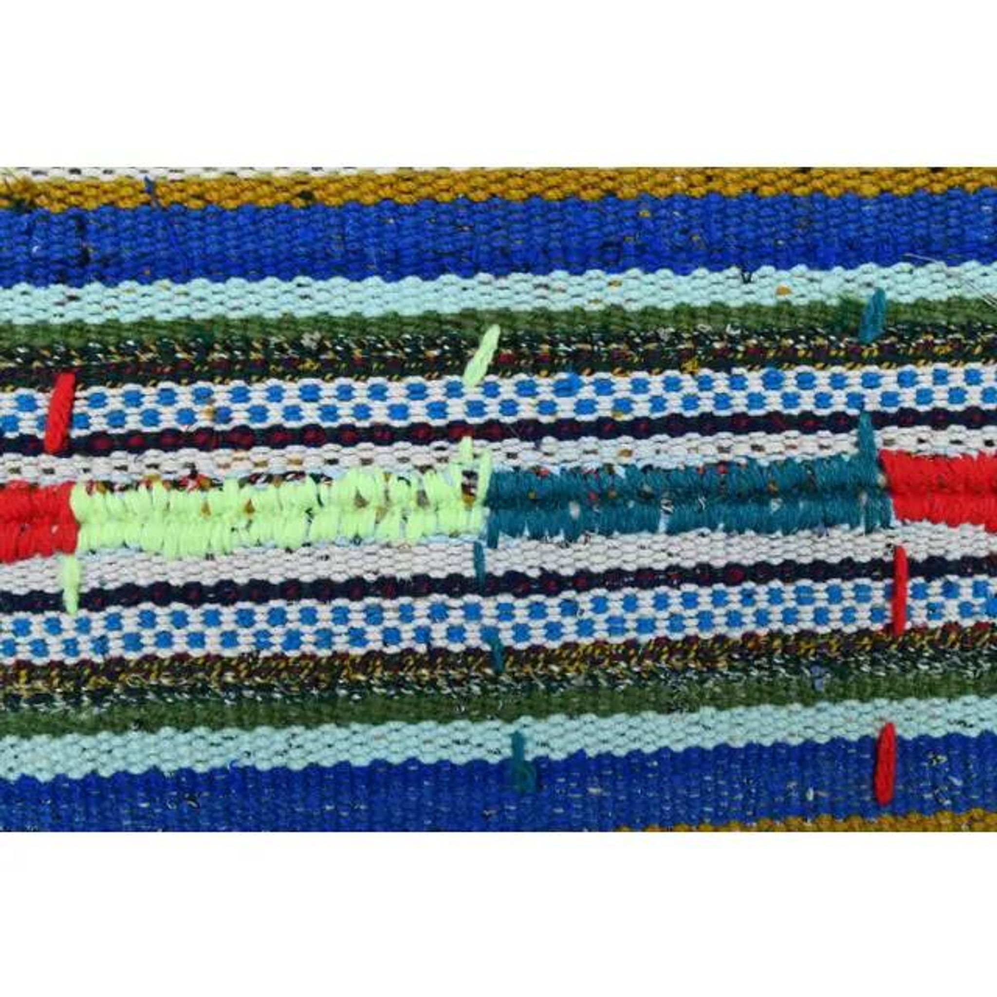 1970s Vintage Turkish Oushak Handmade Wool Cotton Blue Runner Rug 163x306