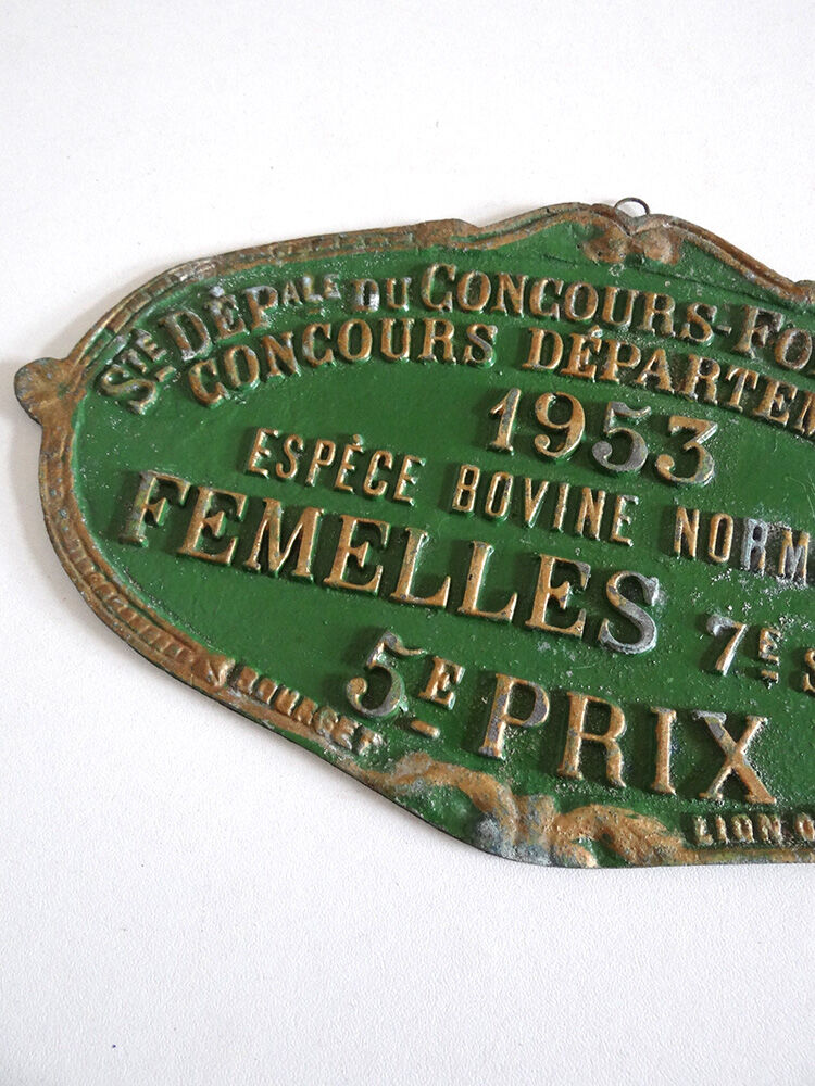 Plaque agricole de 1953