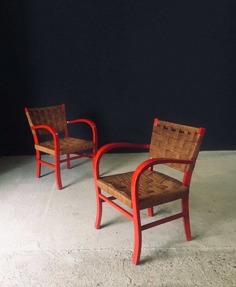 Mediterranean Armchairs, France, 1950s, Set of 2
