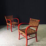 Mediterranean Armchairs, France, 1950s, Set of 2