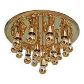 Plafonnier Sputnik XXL en laiton, design Space Age, 1970