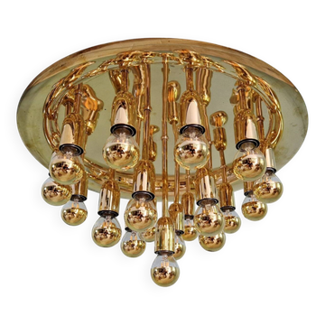 XXL Sputnik ceiling light in brass, Space Age design, 1970.