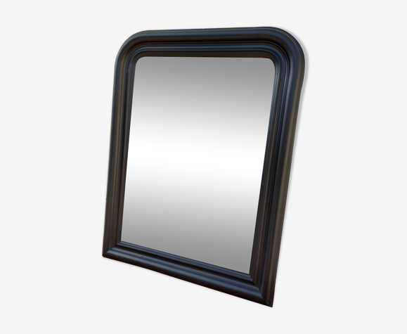 Miroir Louis Philippe patiné noir - 61x79cm