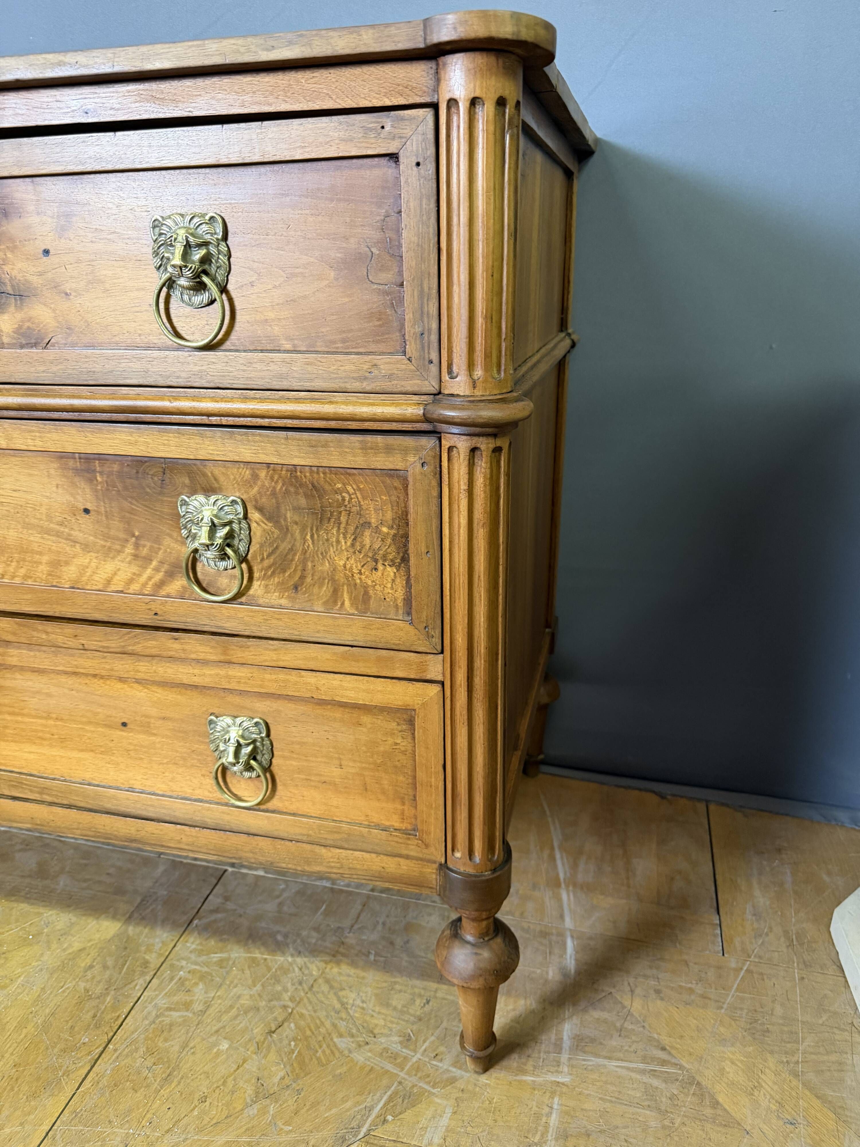 Louis XVI period commode in light walnut.