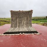 Authentic Beni Ouarain Rug 236x152 cm – Natural Cream Wool