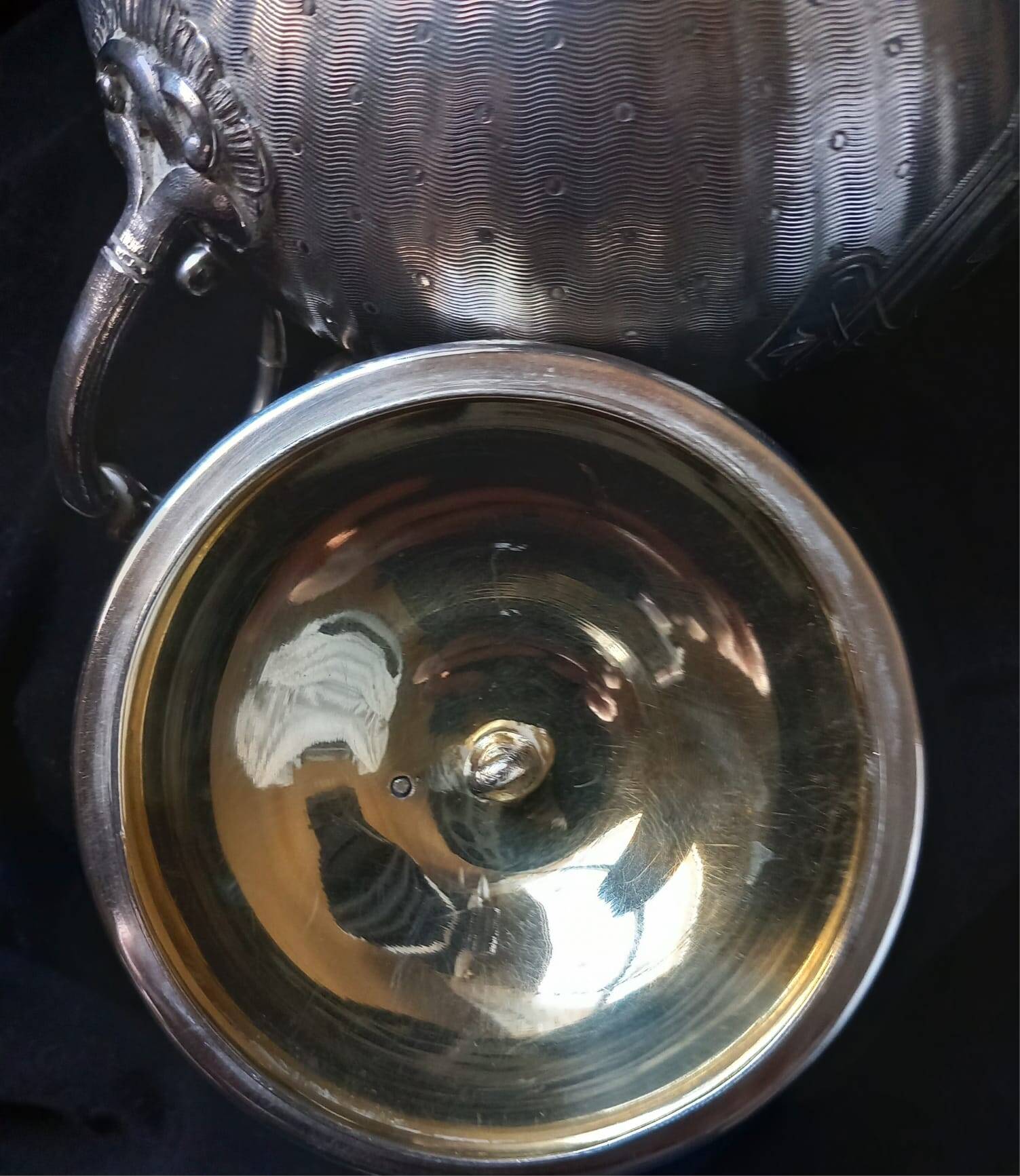 Christofle - Sucrier en métal argenté entièrement guilloché