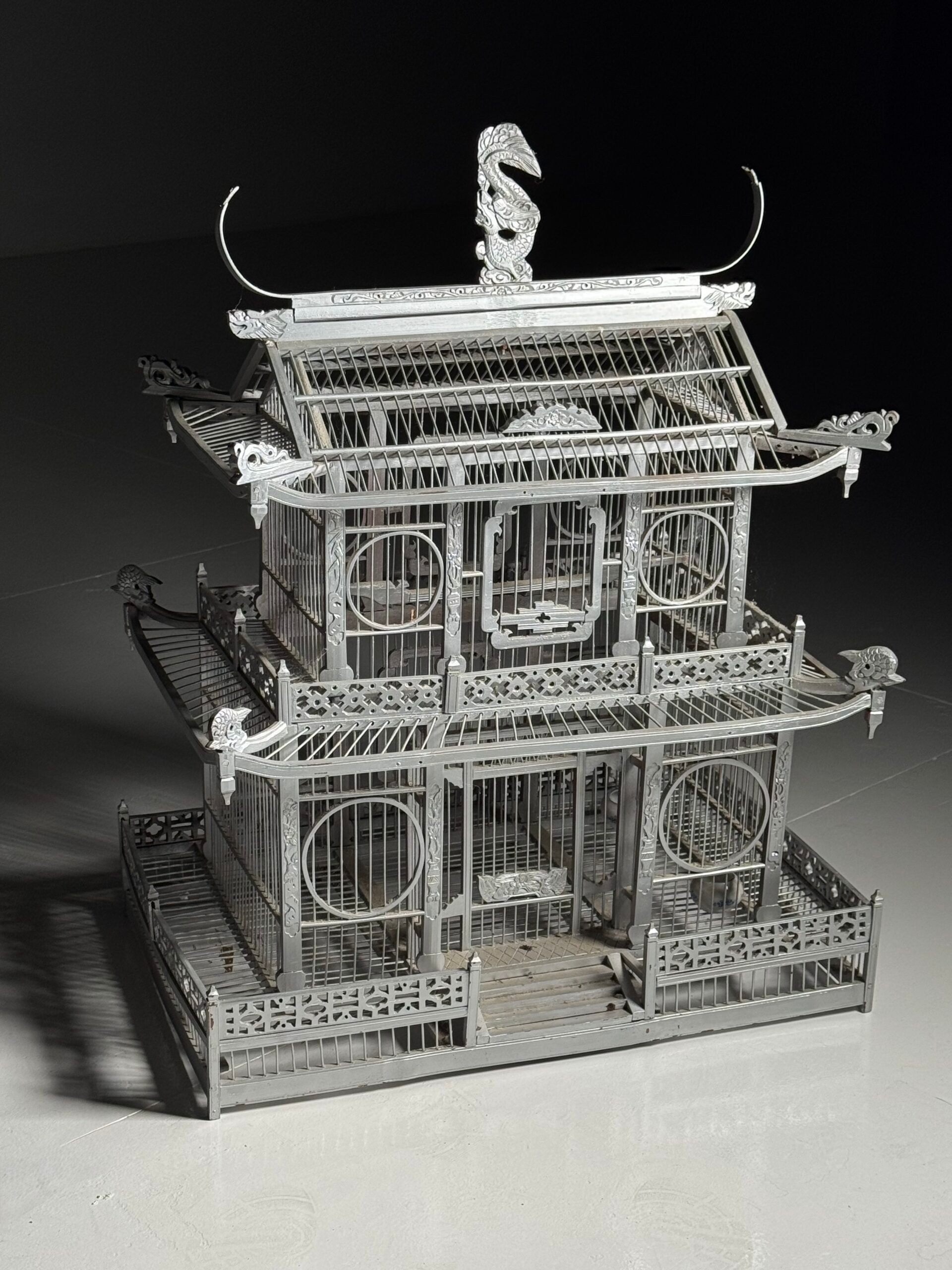 Asian style birdcage wood