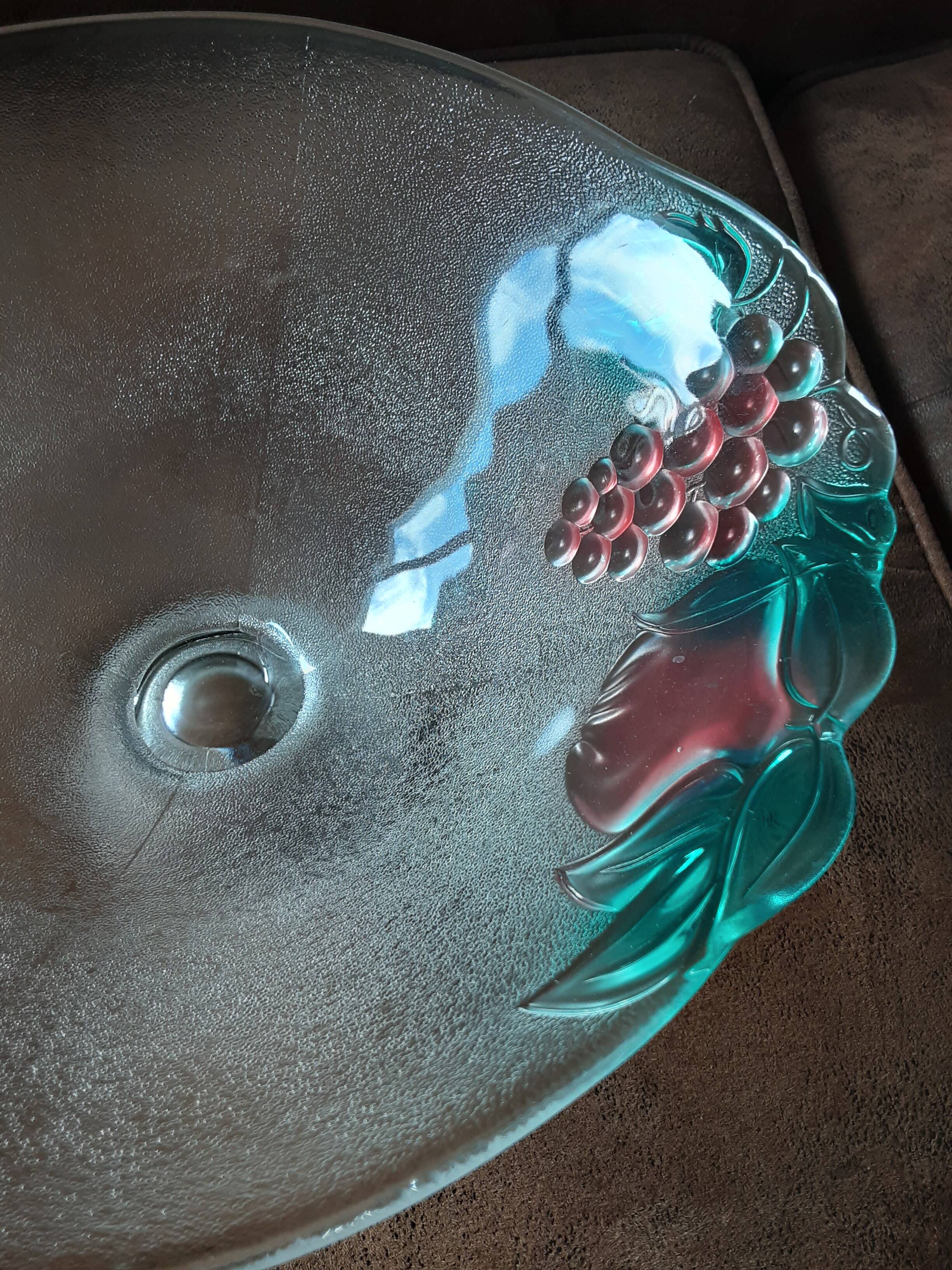 Large salad bowl on crystal foot