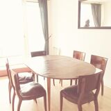 Extendable table set and its 6 chairs