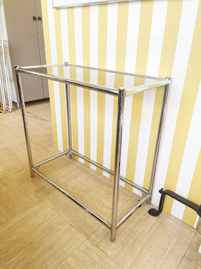 Console chrome et verre fumé, circa 1970