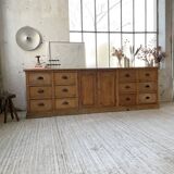 XXL solid oak counter sideboard