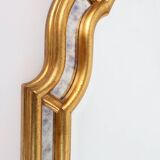 Miroir français de style Louis Philippe en bois doré décoré de verre miroir fumé