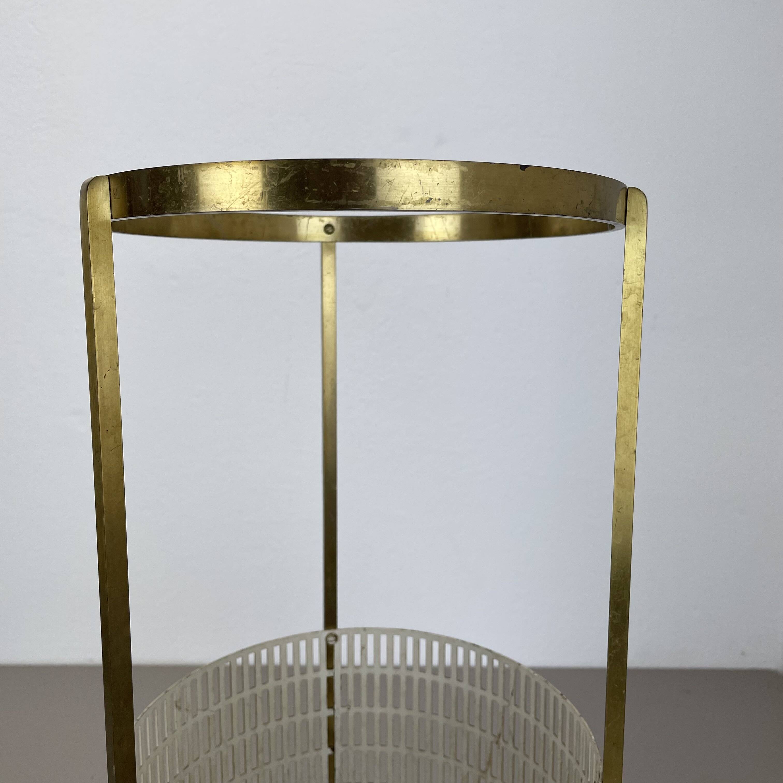 Midcentury Brass Mategot Style Hollywood Regency Umbrella Stand, France 50s