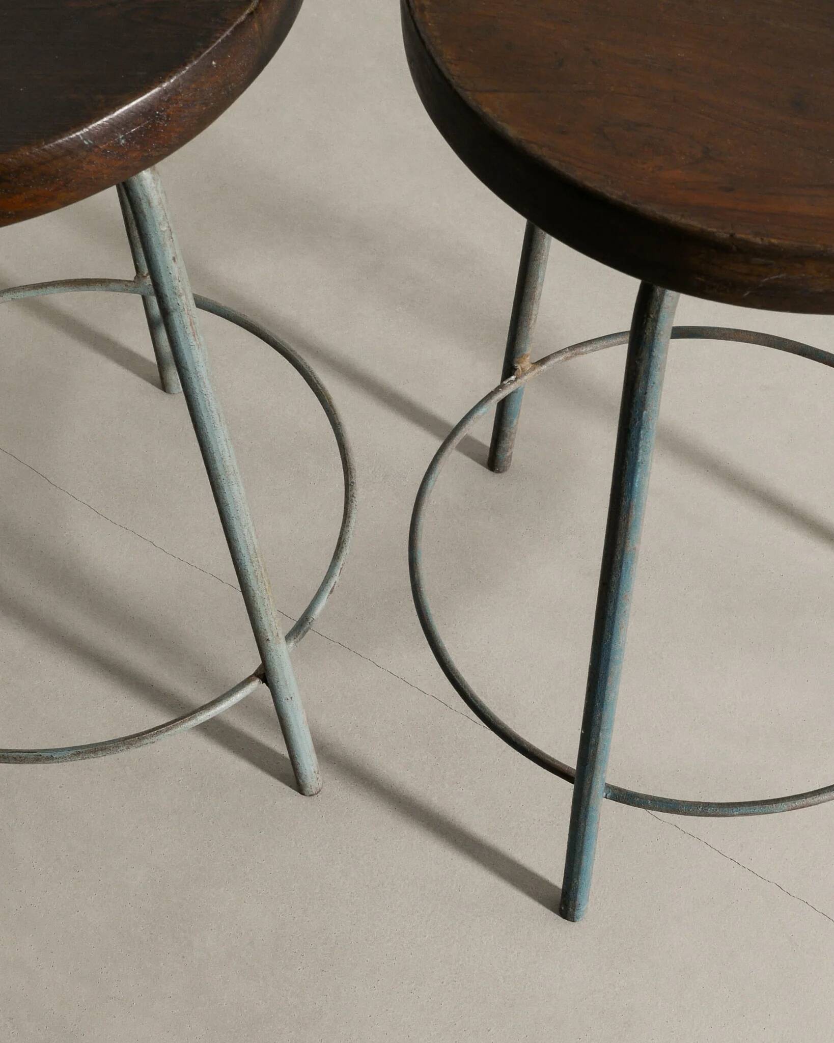 Pair of Mid Century Wooden High Bar Stools by Pierre Jeanneret, 1950s