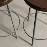 Pair of Mid Century Wooden High Bar Stools by Pierre Jeanneret, 1950s