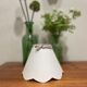 White and linen scalloped lampshade