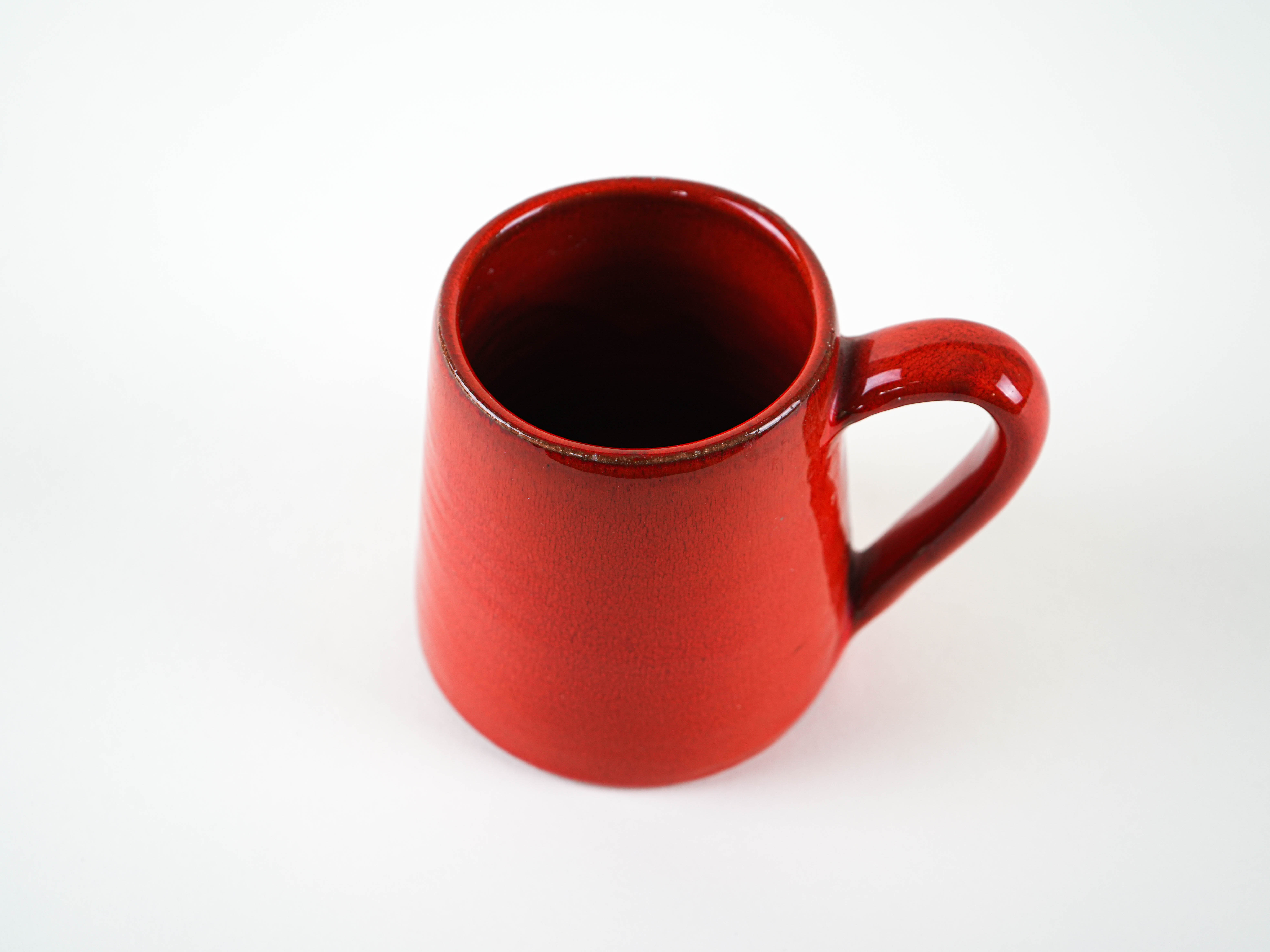 Red ceramic mug, Italian design, 1960s, made in Italy