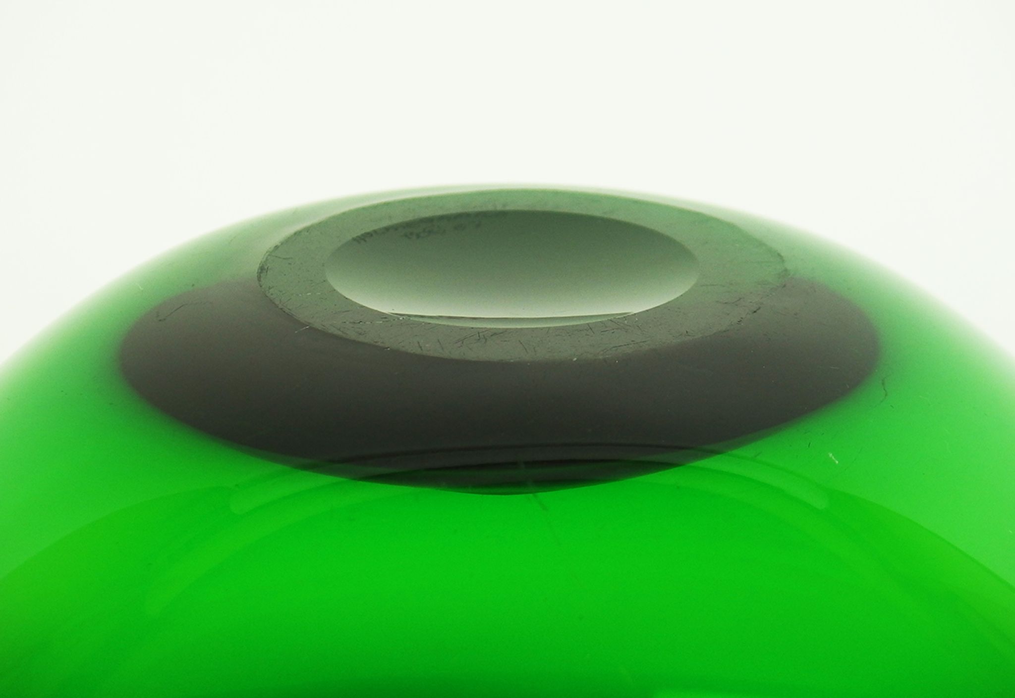 Green glass cut by Holmegaard