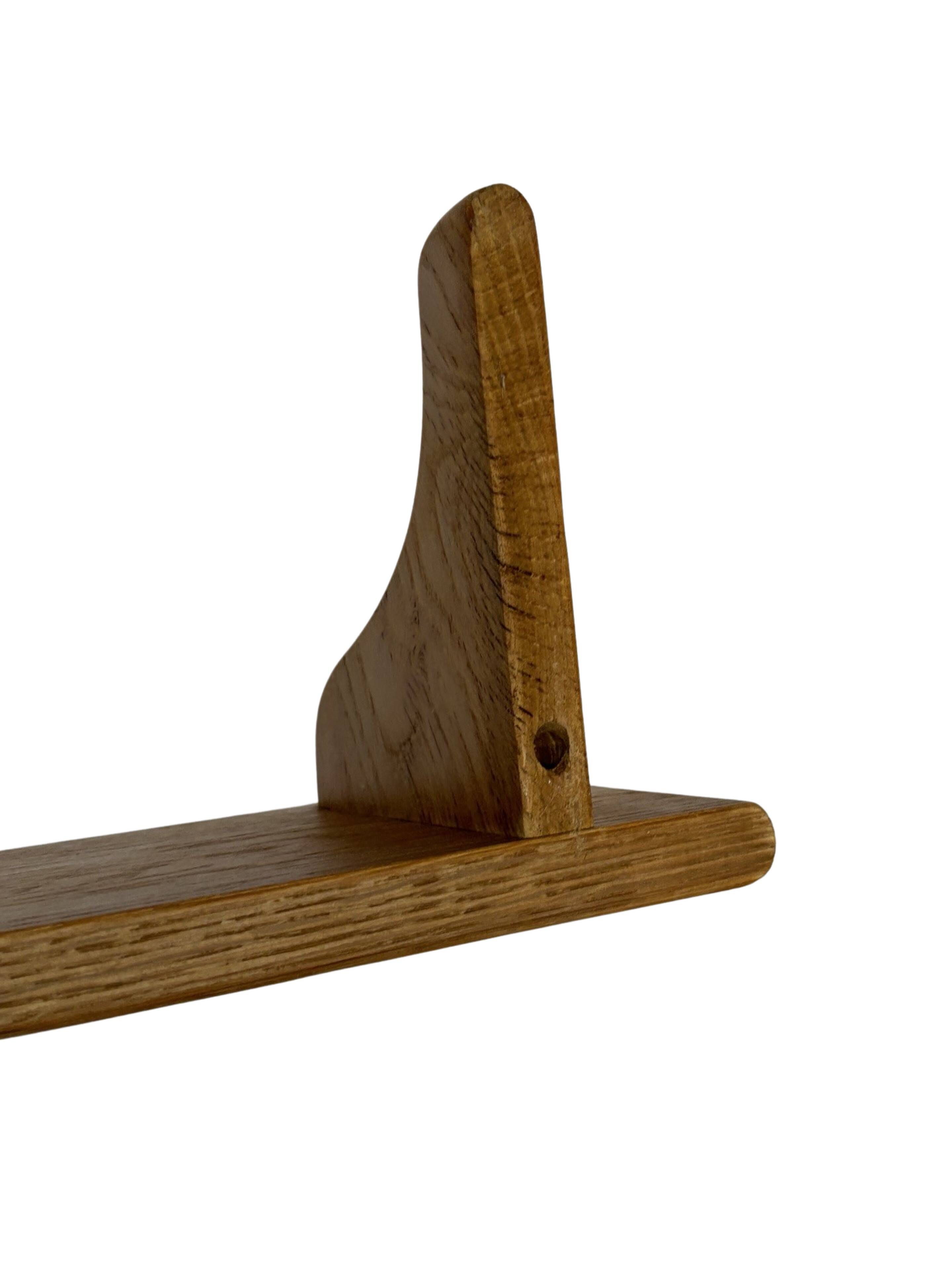 Vintage oak wall rack book shelf 1970s wood minimalist design