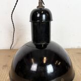 Black Enamel Industrial Pendant Lamp from AEG, 1930s