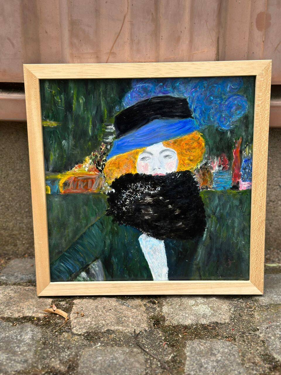 5 tableaux, reproductions peintes à la main hommage à Gustav Klimt