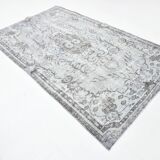 5x9 Vintage Soft Pastel Gray Oriental Pattern Turkish Rug, 160x271Cm