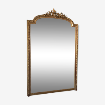Golden gold leaf mirror, 149 x 93 cm