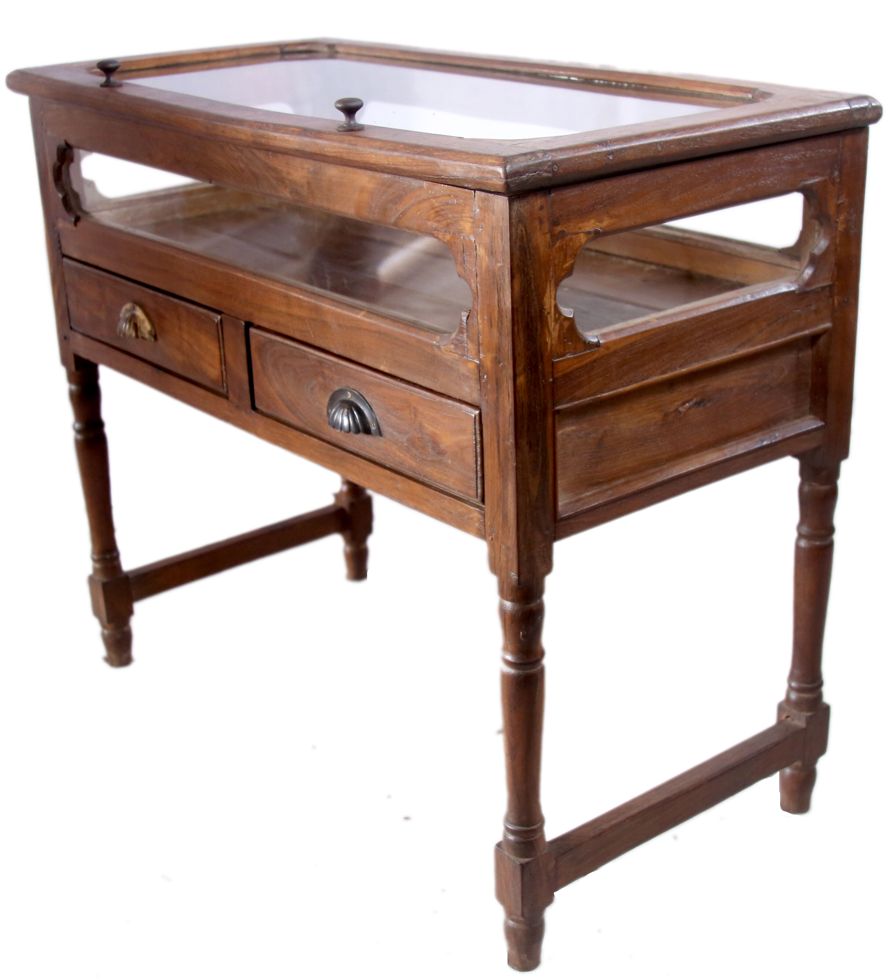 Showcase - display - antique Burmese teak jeweller's console