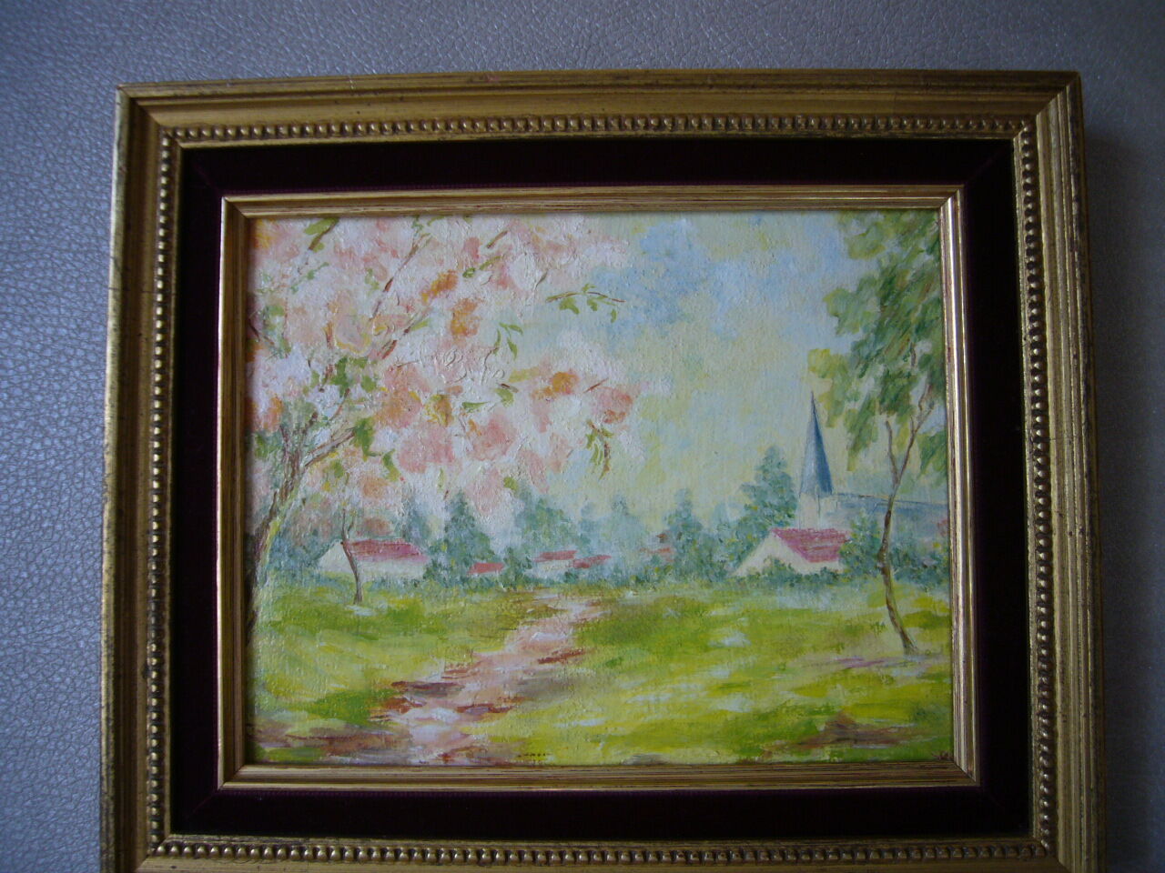 Table oil on vintage panel 1950