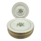 Service of 12 vintage flat plates L'Amandinois Floral Decoration and Gilding