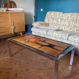 Chrome and ceramic coffee table