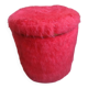 Vintage faux fur pouf