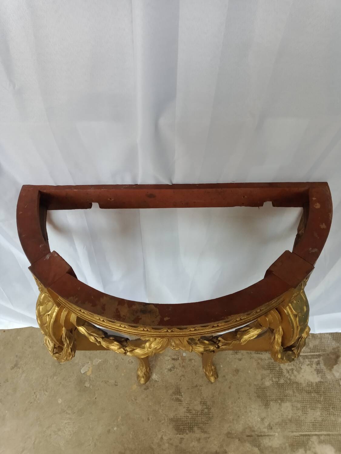 Louis XVI style console in gilded wood