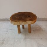 Brutalist solid wood stool
