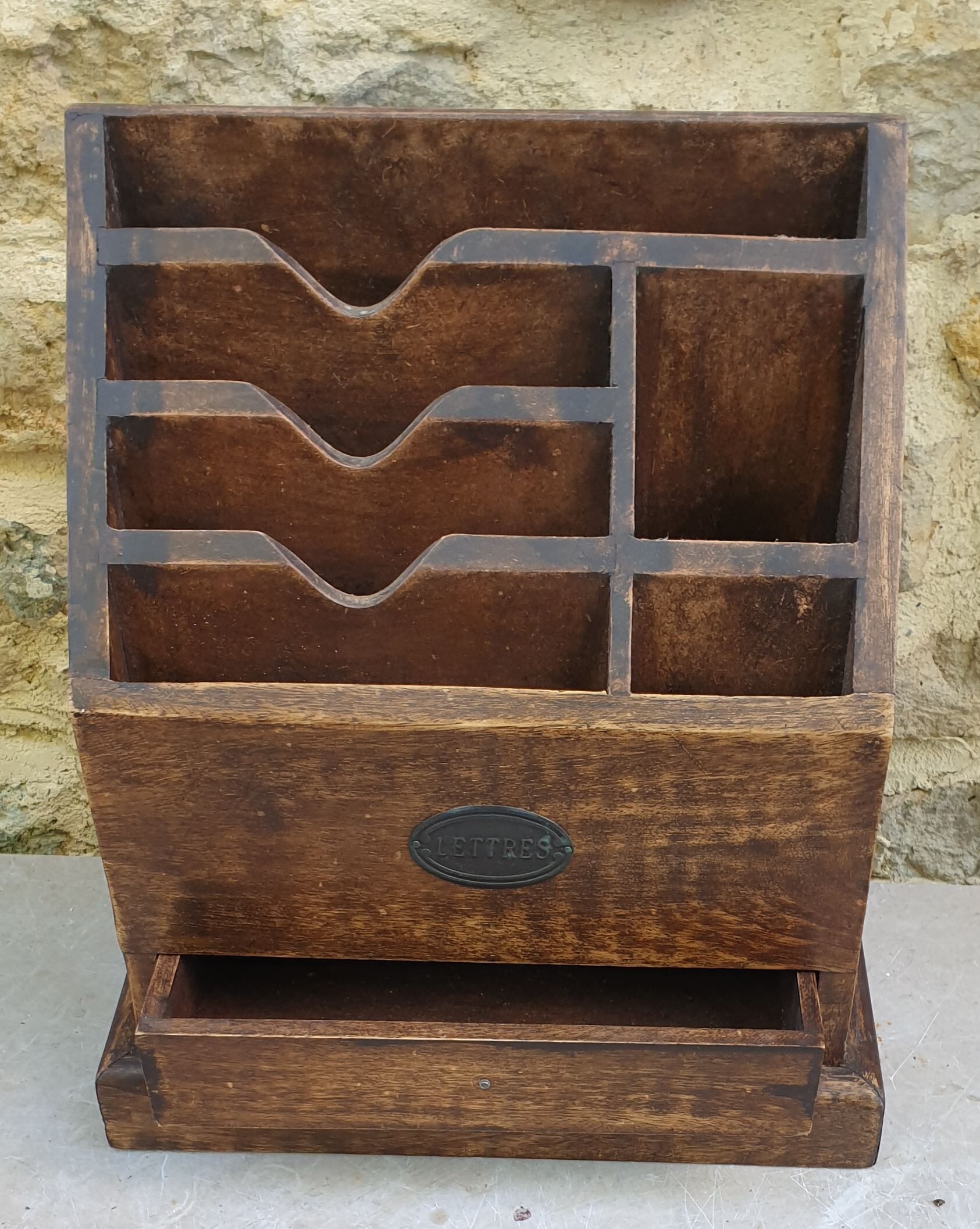 Vintage wooden office organizer