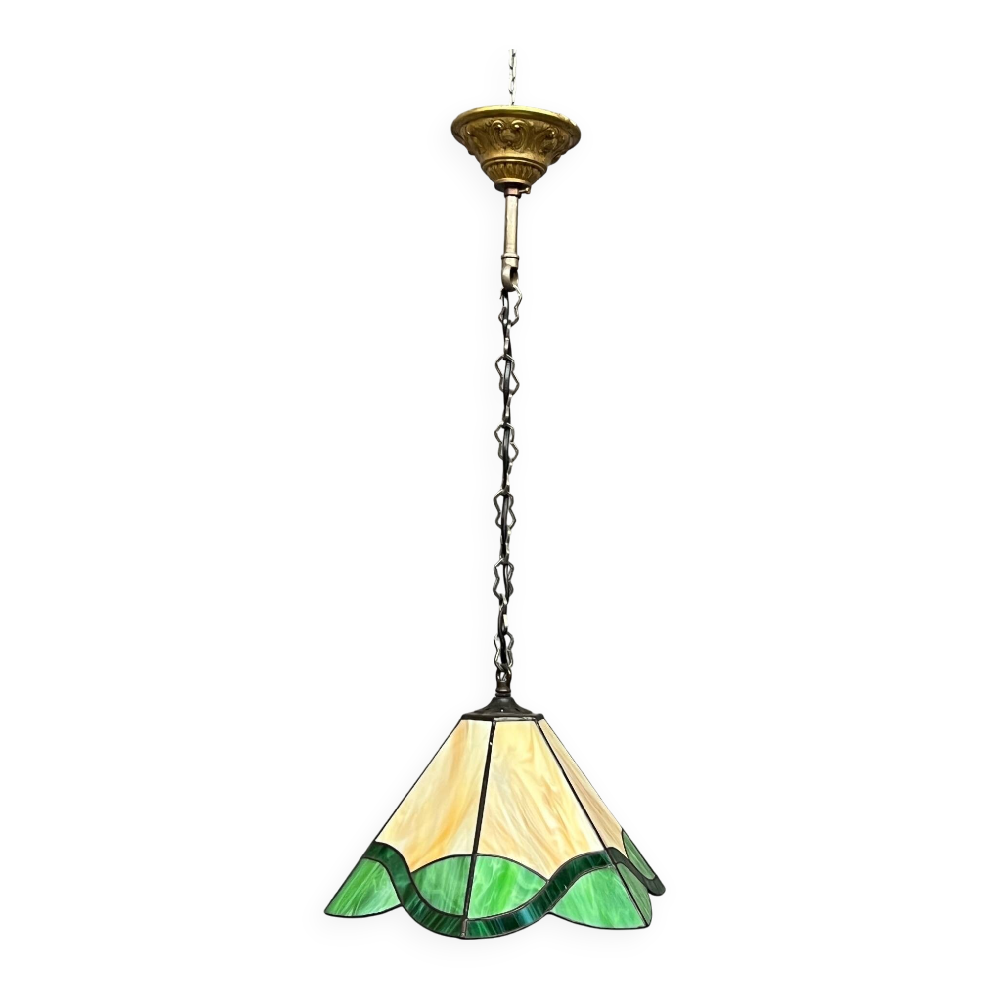 Lustre de style Tiffany. Vitrail.