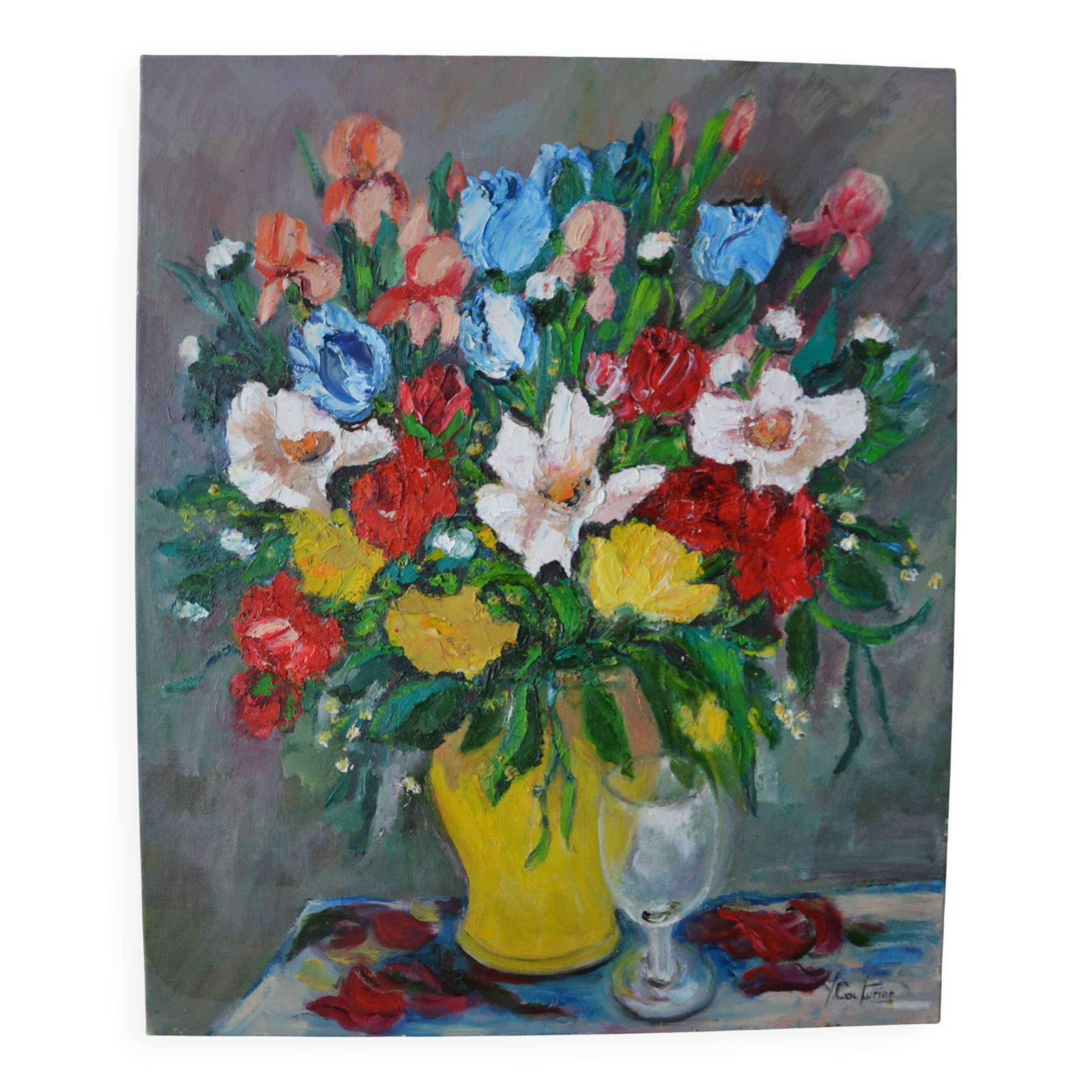 oil on canvas bouquet of flowers