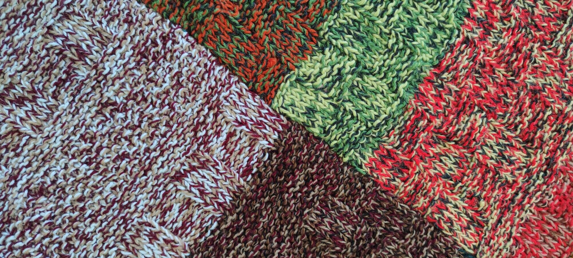 Vintage Plaid Knitted Wool 205 x 150 cm TBE