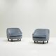 Set of 2 ice blue Mohair lounge chairs, 1950s Italy.